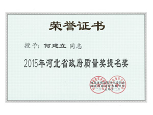 2015 政府质量奖提名奖